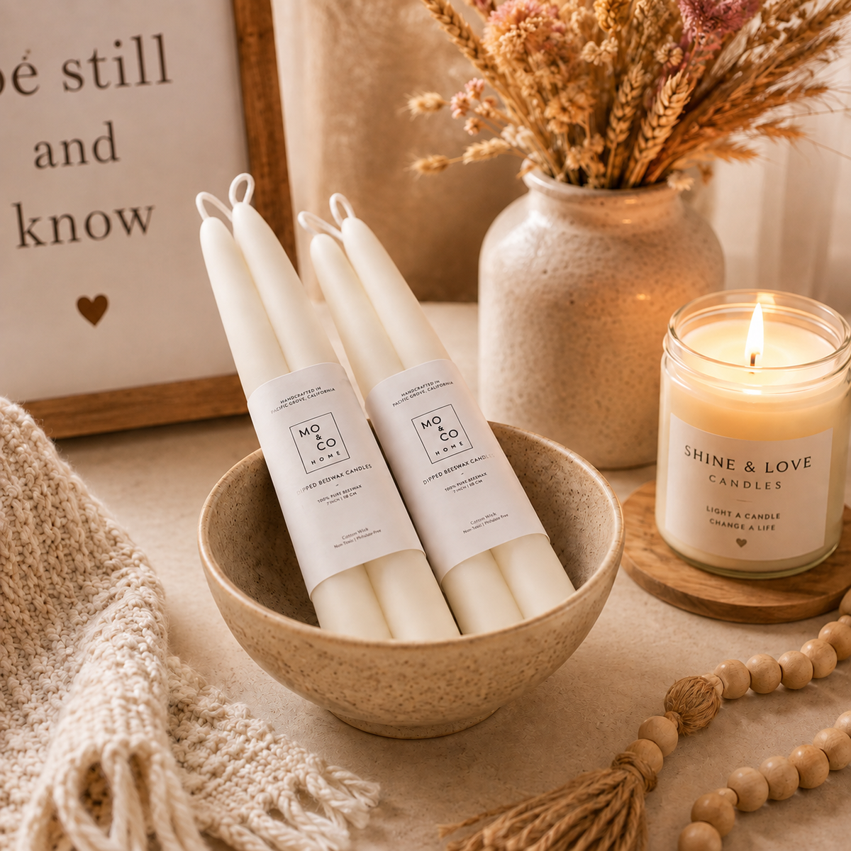 Beeswax Tapered Candles