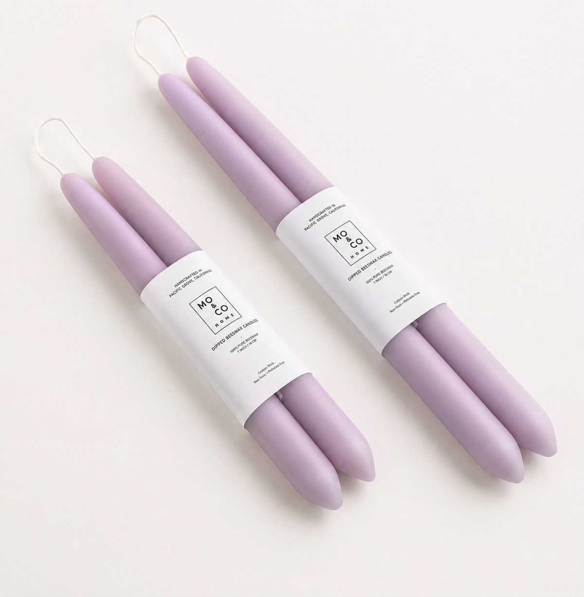 Lavender Beeswax Taper Candles