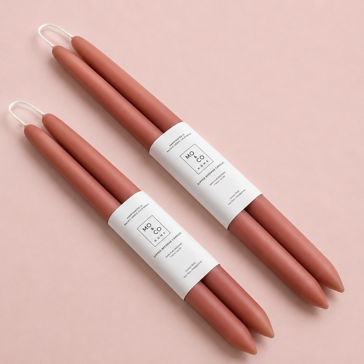 Terra Cotta Beeswax Taper Candles