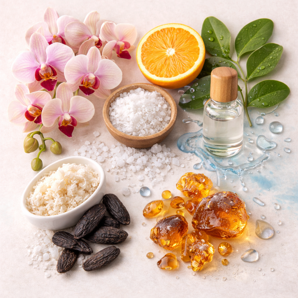 Faith Candle + Orange Orchid