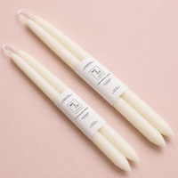 Natural White Beeswax Taper Candles