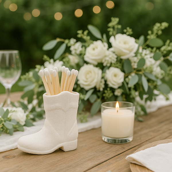 Cowboy Boot Match Holder: White