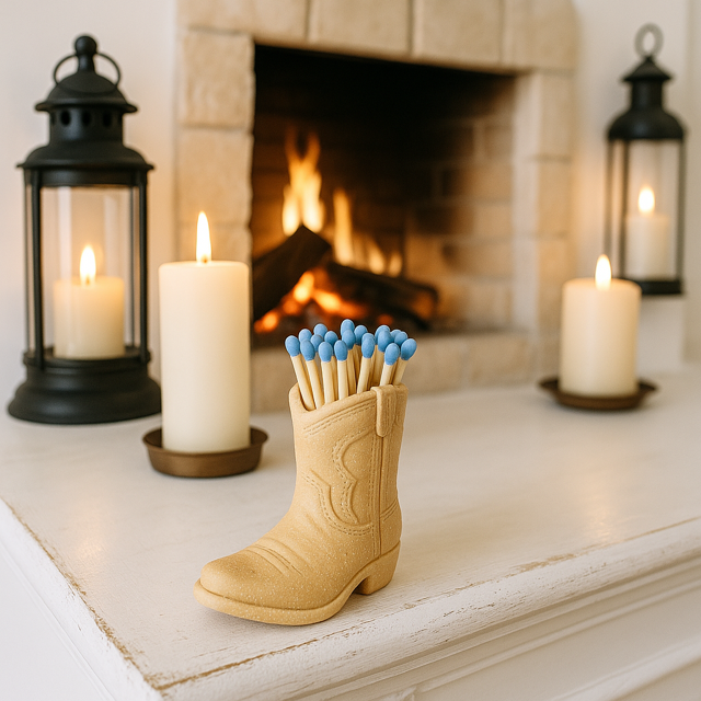 Cowboy Boot Match Holder: Brown