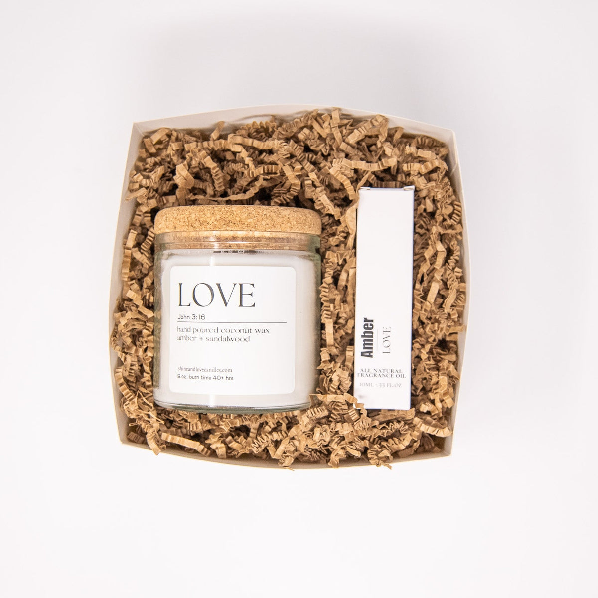 Jasmine candle and Amber vanilla perfume oil