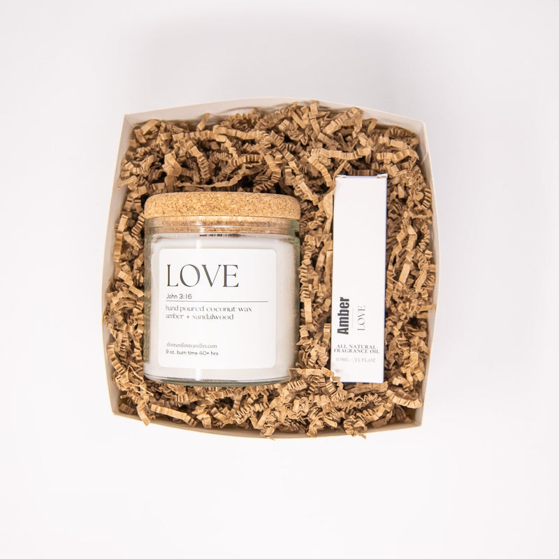 Jasmine candle and Amber vanilla perfume oil