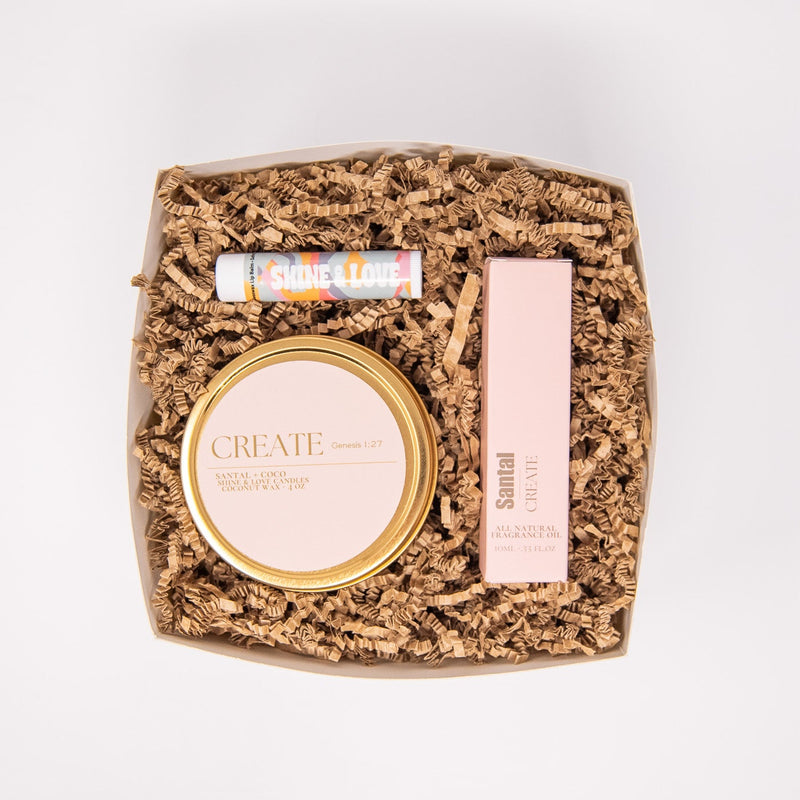 Mango Chapstick with perfume roll on products in a gift box