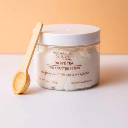 white tea shea butter scrub