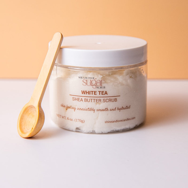 white tea shea butter scrub