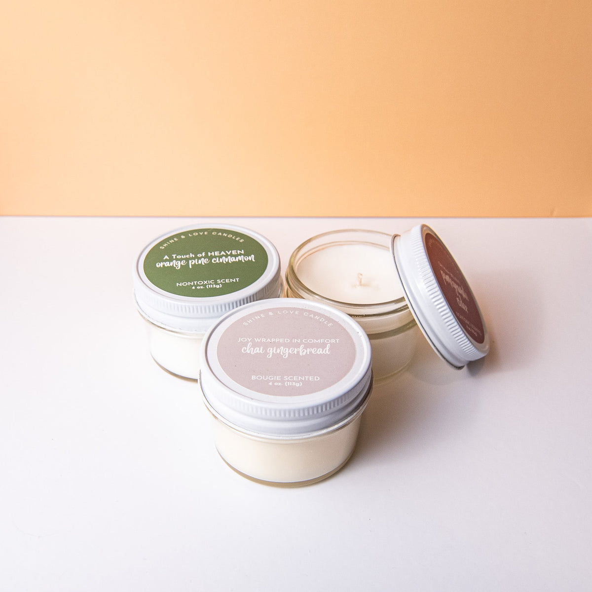 three holiday 4 oz samples