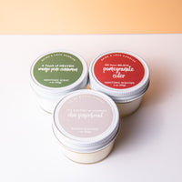 Three scented candle samples 4 oz.