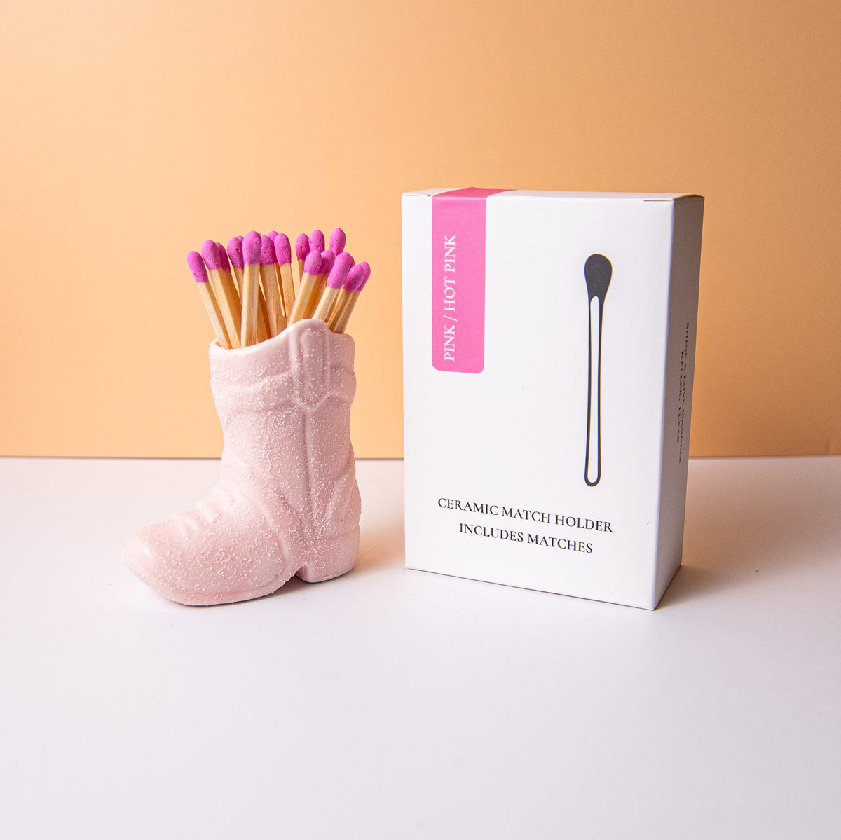 Pink match holder with hot pink matches 