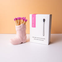 Pink match holder with hot pink matches 