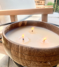 COCONUT BOWL 3 WICK CANDLE